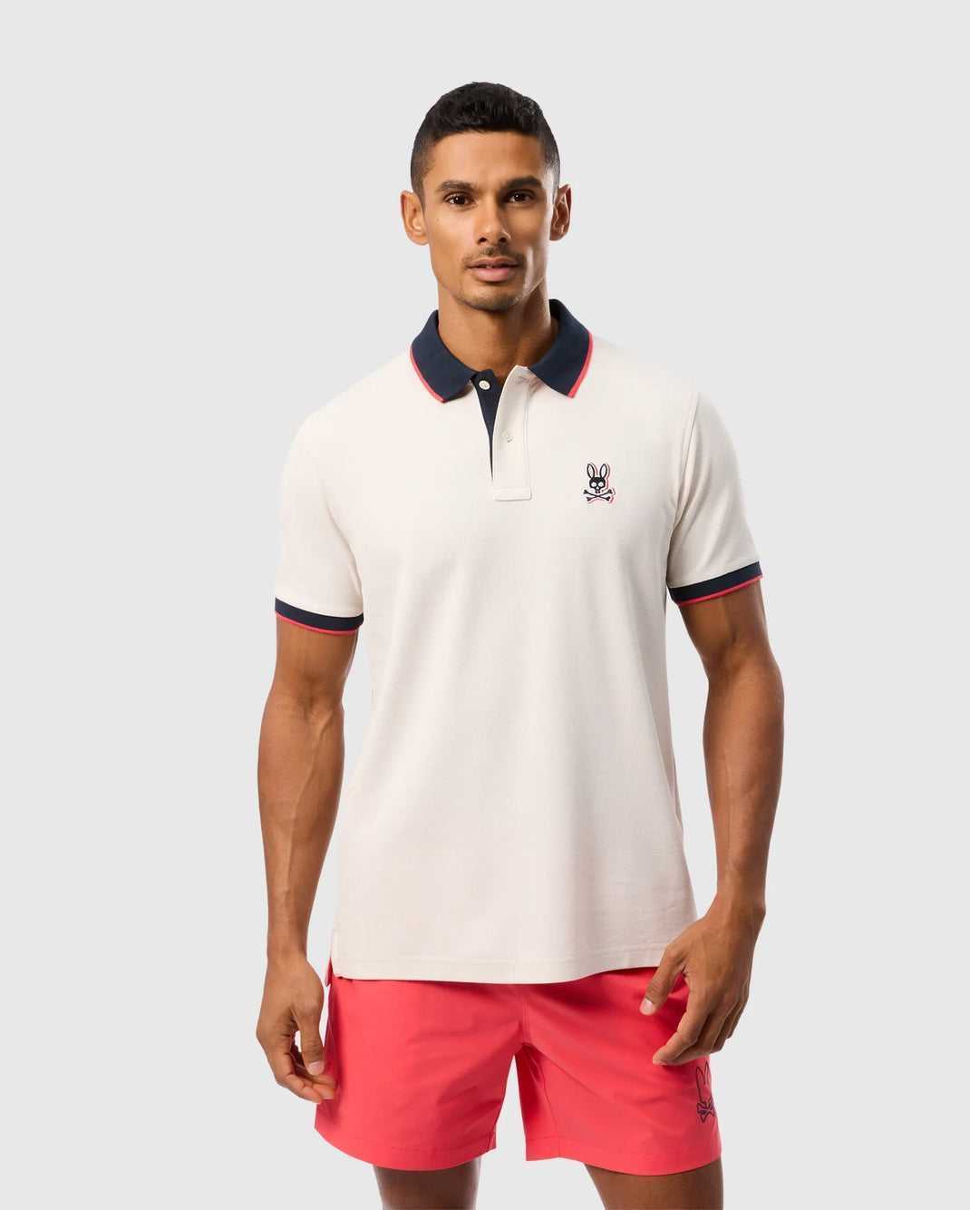 Polos Psycho Bunny Kayden Pique Polo Beige Homme | JHF-77539573